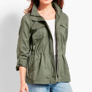 Talbots CASUAL COTTON EMBROIDERED SAFARI JACKET